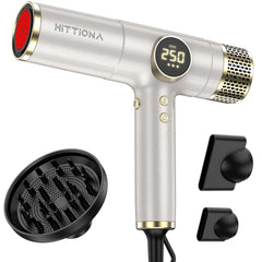 Hittiona infrared hair dryer front view for fast, frizz-free drying.