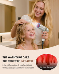 Hittiona infrared hair dryer side view highlighting compact, lightweight design.