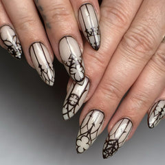 HJKDSFD almond press-on nails package for at-home manicure convenience