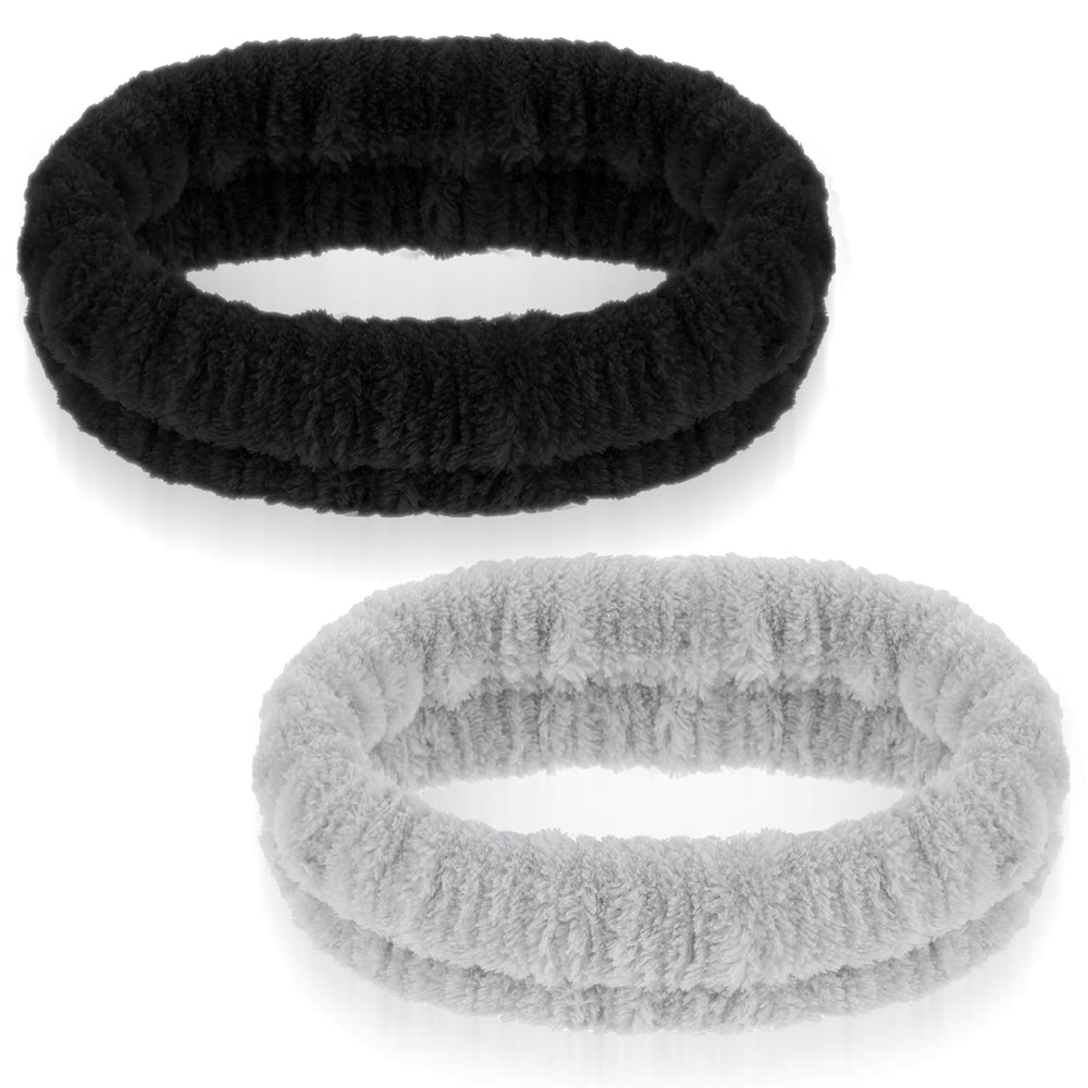 HJZHII diadema spa microfibra gris, ideal para mantener el cabello recogido durante el cuidado facial