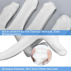 HMNYSOL six-pair cotton gloves highlight soft thick fabric for comfortable all-night wear.