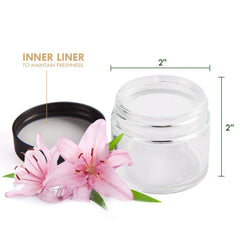 Hoa Kinh 2oz jars with black lids and BPA-free design.