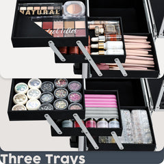 Hododou rolling makeup case upper compartment fits large items like straighteners