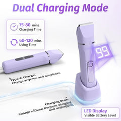 HOHOLE bikini trimmer blades closeup emphasizes gentle stainless steel blades for sensitive areas