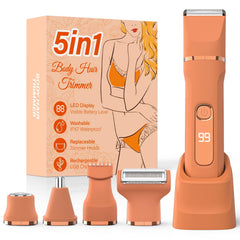 HOHOLE bikini trimmer orange front view for on-the-go grooming convenience.