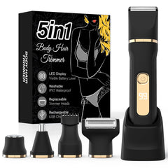 HOHOLE bikini trimmer with 5-in-1 heads enables versatile grooming across sensitive areas.
