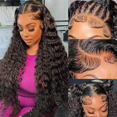Hoiloxa Brazilian virgin 24-inch 5x5 closure front view shows natural part and seamless blend.