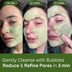 Holy Basil Bubble Deep Mask bubbles forming shows spa-like cleansing moment.