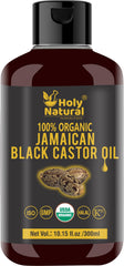 Holy Natural Organic Jamaican Black Castor Oil bottle for scalp hydration