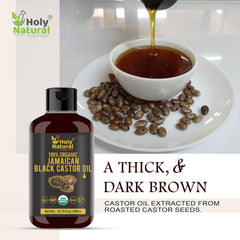 Holy Natural Jamaican Black Castor Oil texture close-up for hair strength