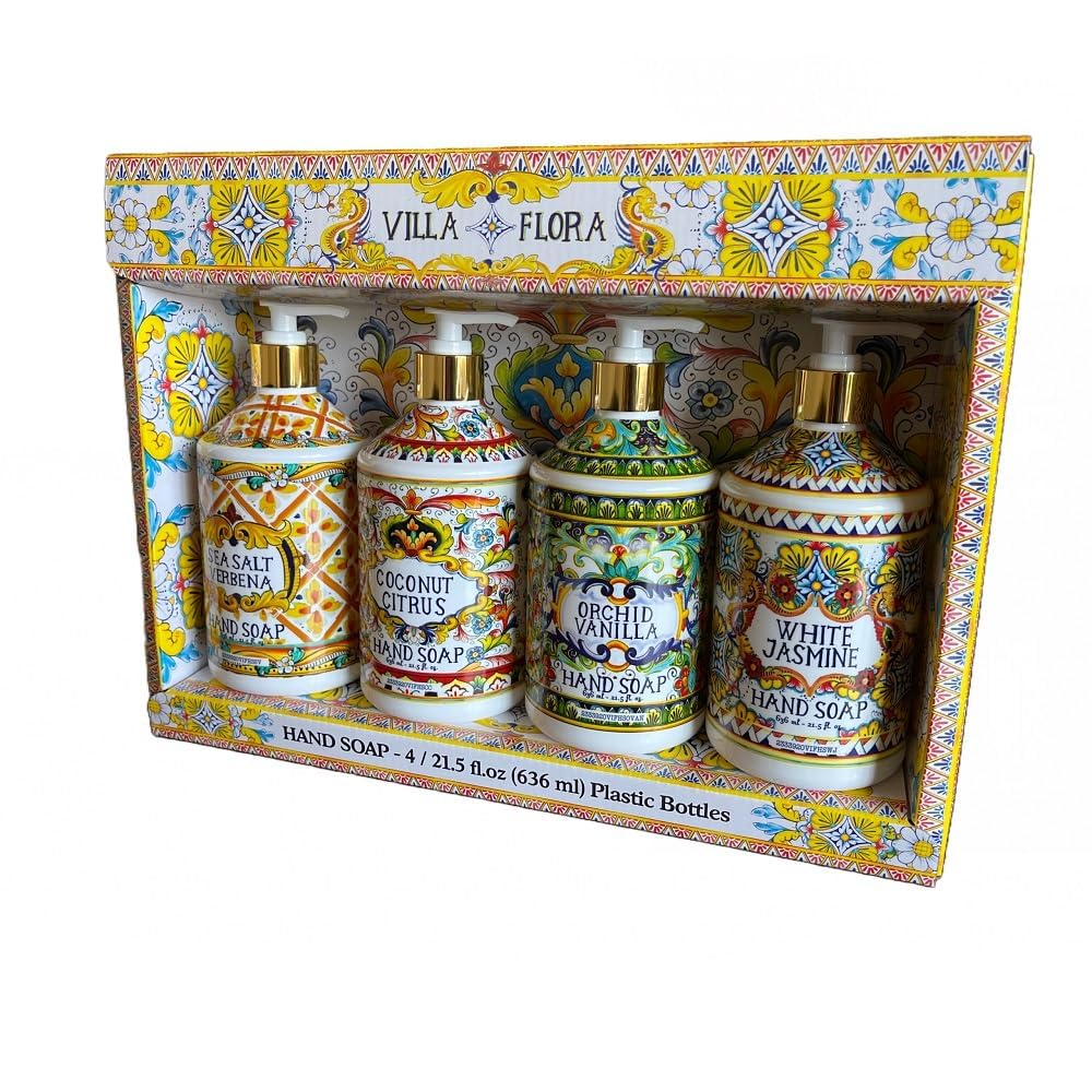 Home and Body Company Villa Flora Sea Salt Verbena bottle-pump offers refreshing kitchen handwash