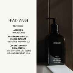 Homecourt Steeped Rose foamy lather demonstrates easy washing and scent.