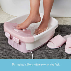 Homedics Bubble Bliss Deluxe-Foot Spa raised massage nodes stimulate feet.