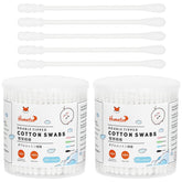 HOMEFOX bastoncillos de algodón espiral delgado para limpieza facial suave.