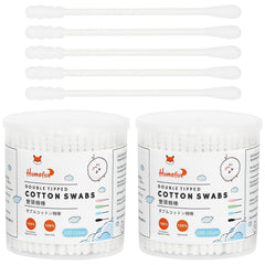 HOMEFOX bastoncillos de algodón espiral delgado para limpieza facial suave.
