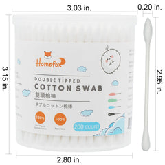 HOMEFOX hisopos de algodón con punta redonda para aplicación suave de maquillaje