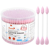 HOMEFOX pink cotton swabs with flat tip enable precise lip blending and makeup touch-ups.