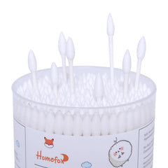 HOMEFOX white cotton swabs double-side wrap packaging for versatile daily use.