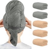 HOMEXCEL microfiber hair towel 40x20 rolled for fast-drying and full-coverage hair care.