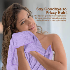 HOMEXCEL hair towel close-up in soft microfiber, gentle on hair during drying