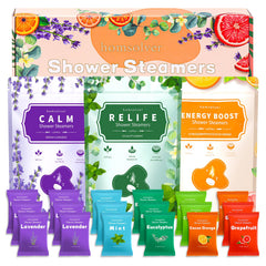 Homsolver 18-pack box showing gift-ready steamers for relaxation.