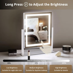 Homtang vanity mirror rotated 360 degrees to help angle grooming from any seat