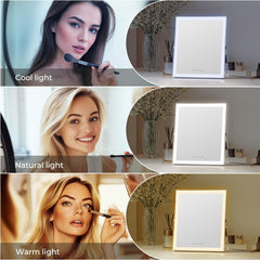 HomTang vanity mirror with lights 10x12 inch surface provides full-face visibility
