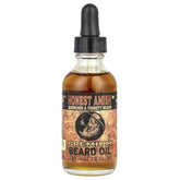 Honest Amish Premium Beard Oil 2oz bottle promotes beard softness and skin conditioning.