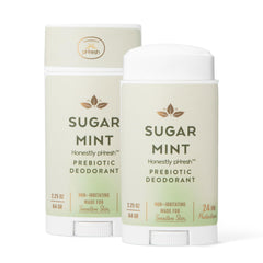Honestly pHresh prebiotic deodorant sugar mint tube closeup for long-lasting freshness