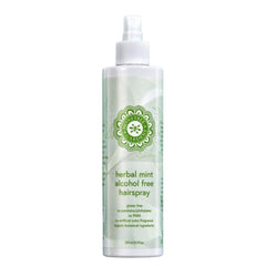 Honeybee Gardens Hair Spray Herbal Mint bottle delivers non-drying, flexible hold.
