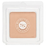Honeybee Gardens pressed mineral foundation refill Malibu swatch shows natural coverage