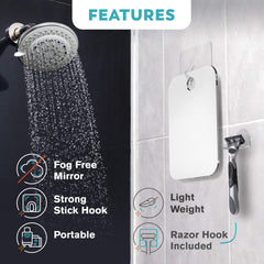 HONEYBULL fogless mirror installation-demo shows no-drill mounting for walls