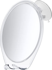 Honeybull fogless mirror with suction mount delivers clear reflections even in steam.