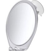 HONEYBULL fogless shower mirror with suction mount provides a clear shave-ready reflection.