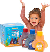 Honeysticks Kids Bubble Bath blue bottle adds color-filled fun to bath time