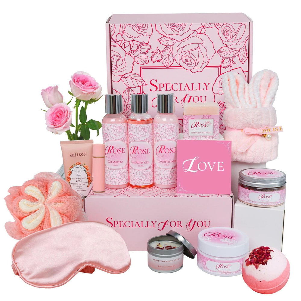 honiitaa Rose Spa Kit gift box offers a premium self-care setup for a relaxing home ritual.