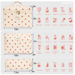 honitty cosmetic bags travel set in three sizes for versatile storage