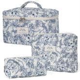Honitty makeup bag floral quilted large keeps cosmetics organized during travel