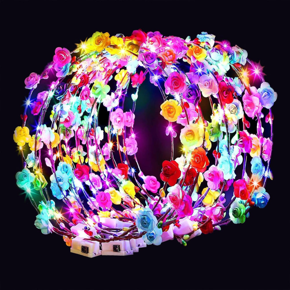 honlyne led flower crown worn by model at wedding for elegant glow