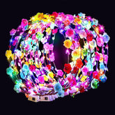honlyne led flower crown worn by model at wedding for elegant glow