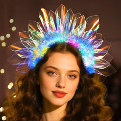 HONLYNE LED Headband glows brightly for night parties.