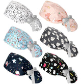 Honoson six-piece dental scrub caps pack front view for breathable all-day comfort.