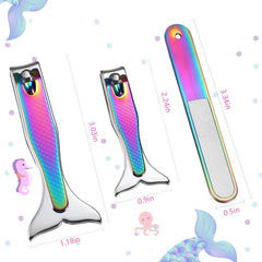 Honoson Mermaid nail clipper set: small toe clippers for easy nail care.
