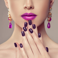 Honoson short round nails set with glossy shine for versatile nail art