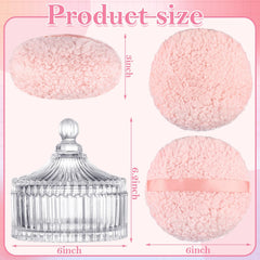 HONSIO crystal glass container keeps puff clean and powder ready.