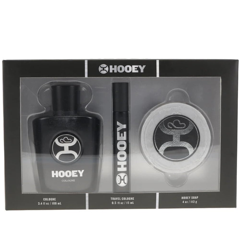 HOOEY cologne gift set packaging, rugged and gift-ready for holidays.