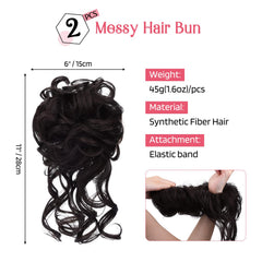 HOOJIH messy bun waves emphasize natural look and reusable design.