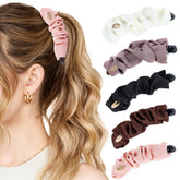 Hoojoot satin banana hair clip in black with secure hold for fine hair