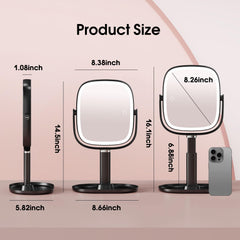 Horyliin makeup mirror with lights on desk setup supports easy skincare routines.