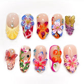 Hosaily 3D Flower nails packaging display with 24-piece kit for easy at-home manicures.